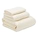 Produktbild Topmail Handtuch Set 100% Dicke Baumwolle 1 Badetuch und 2 Handtücher Weich Flauschig Absorbierend für Baden Schwimmen Waschen Sauna Schönheitspflege (Creme Weiß)