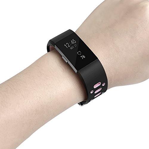 Ersatz Fitbit Charge 2 Armbänd, BeneStellar Silikagel Weiche Silikon Verstellbare Fashion Ersatz Sport Strap Bands für Fitbit Charge2 Smartwatch Fitness Wristband (5.1″-7″) - 2