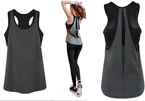 POUREVE Sport Bra Vest 2 in 1 Women Yoga Bra Running Jogging Exercise Fitness Outdoor Gym Wear Tank Tops Training Clothing Quick Drying
