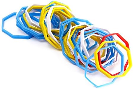 ZHJZ Pack of Approx. 200Pcs Tattoo Machine Elastic Rubber Bands Octagon Multicolor