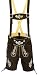 Produktbild Mens Bavarian Short LEDERHOSEN Cowhide Brown Leather with Matching Suspenders (48)