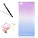 Produktbild Hülle für Huawei P9 Lite,Silikon Schutzhülle für Huawei P9 Lite,Leeook Schön Cute Elegant Retro Kreative Gradient Blau Lila Silikon Crystal Cover TPU Ultra Dünn Flexible Soft Dauerhaft Durable Case Schutz Handytasche Durchsichtig Transparent TPU Silikon Dünne Schale Etui Handyhülle Rückseite Bumper Case Cover für Huawei P9 Lite + 1 x Schwarze Eingabestift-Blue Purple