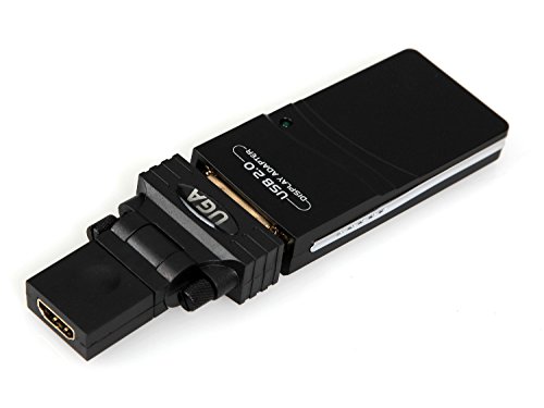 Top-Longer USB 2.0 to VGA/DVI/HDMI Video Graphics Adapter Card for Multiple Monitors up Monitors up to 1920×1080 / 1600×1200 Each Black - 3