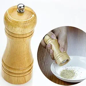 Murtisiddh Wooden Traditional Pepper Mill, Mini Wooden Salt & Pepper Grinder Mixer Burr Mill