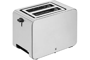 WMF Stelio Brödrost 2 skivor rostfritt stål, dubbel slits brödrost med brödfäste, bagelfunktion, 7 rostningsnivåer, 900 W, ma