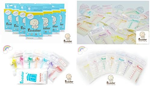 Toddler Breast Milk Storage Bags with Triple Ziplocks BPA Free Pre-Sterilised + Free Safety Bag Pack of 28