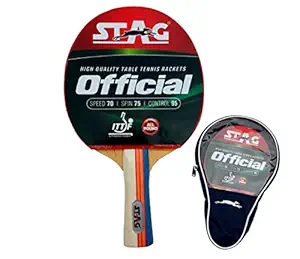 Stag Official Table Tennis Racquet( Multi- Colour, 180 grams, Intermediate )