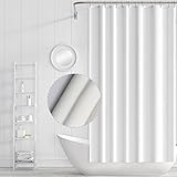 Sanitary Wasserdichter Mehltau-beständiger Duschvorhang mit Haken, Formbeständig, Antibakteriell, Einfach Sauber, Waschbare Duschvorhänge für Badezimmer, Größe 70 x 70 Zoll (Weiß)