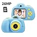 Produktbild TYBLOOMY Kinderkamera, Kinder Fotoapparat 26 Megapixel HD Kinderkamera mit 32GB SD Karte mit Aufkleber Fotoapparat Kinder Digitalkamera Geschenk Spielzeug für Jungen Mädchen ab 3 Jahren (Blau)