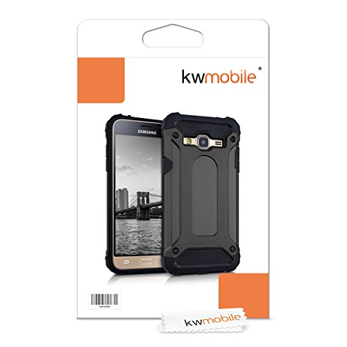 kwmobile Funda para Samsung Galaxy J3  2016  DUOS - Carcasa  h  brida  de  TPU  con dise  o Transformer en  Antracita Negro 