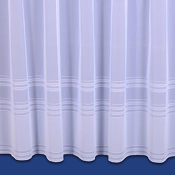Leanne Semi-Plain Net Curtain In White 48" (122cm) drop - Sold By The