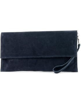modamoda de - ital. Ledertasche Clutch Unterarmtasche Abendtasche Citytasche Wildleder T151
