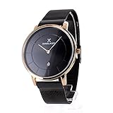 Herren Armbanduhr mit metallischem Wechselarmband - Rosevergoldet & Schwarz