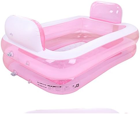 Inflatable Bathtub Adult Folding Bathtub Children Bathtub (152cm*108cm*60cm) (Color : Pink, Style : D)