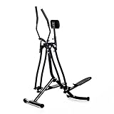 Homcom Vélo elliptique Vertical Support Abdomen air Walker Crosstrainer Ordinateur de Bord LCD réglable 110k Max Acier Noir