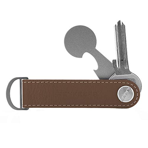 KEYKEEPA Key Organizer Loop incluye abridor de botellas y Mini Fork Key Manager Mocca