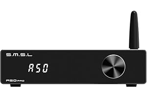 S.M.S.L A50 Pro Verstärker,LPF&HPF,2.1 Kanal Audio Verstärker,100W Bass Ausgangsleistung, HiFi Bluetooth 5.0 Stereo Audio Verstärker,Unterstützt HDMI (ARC),Passiver Subwoofer,MA12070P*2 Chip