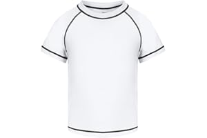 ozkzdp Boys Swimming Top Rash Vest Kids Short Sleeve Quick Dry Swim Shirts Rash Guard Swimwear for Boys