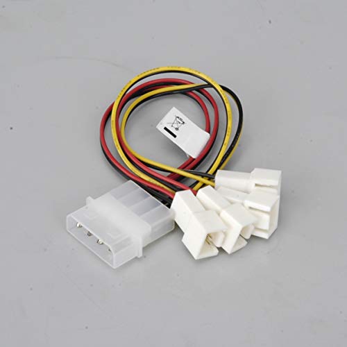 Akasa AK-CB001 adaptador de cable 4 x 3-pin 4-pin Molex Multicolor - Adaptador para cable (4 x 3-pin, 4-pin Molex, Male connector/Male connector, 0,15 m, Multicolor)