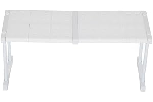 Expanderbar Garderobshylla, Garderobsförvaringsställ, Lättmonterad Kolstålplastmaterial, 121 Pund Lastkapacitet (Längd 47-68 cm / 18,5-26,8 in)
