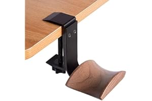 JICHENFANG Support Casque, Crochet Casque,Support Gaming pour Casque Bureau avec Appui-tête en Noyer pour la Plupart des Tailles de Accrocher Casques (Walnut)