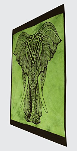 Baumwolle Wandbehang Tapisserie Elefant Gedruckt Poster Größe Boho Decor Throw 42″ x 30″ Zoll - 4