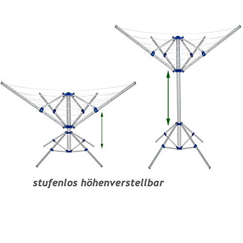 Wäschespinne mit Füßen / Ständer für Balkon oder Camping aus Aluminium - 4