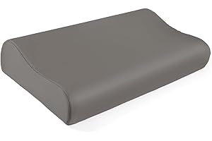 ‎THXSILK THXSILK 19 Momme Maulbeerseide Kissenbezug für Kontur Gedächtnisschaum Kissen Latex Cervical Nackenkissen, Hypoallergen Waschbar (50 x 30 x 10/7 cm, Dunkel Grau)