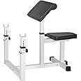 Jouystore Preacher Curl Bench Arm Curl Weight Bench Weightlifting, Biceps Triceps Muscle Strength Training, Isolated Barbell Rack Stand Home Gym Equipment, Adjustable Height, Max load 450lLB
