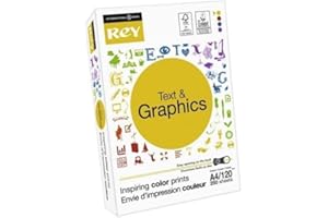 REY® TEXT & GRAPHICS, papier reprographique, blancheur élevée, 120g, A4, FSC®, ramette de 250 feuilles