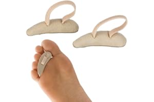 2 x Hammerzehen Zehenkissen sanfte Korrektur und Entlastung, Kosmetex Hammerzehenpolster, lederbezogen, Mittel - Rechts