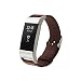 Produktbild Fitbit Charge 2 Armband Pinhen Charge2 Luxe echtes Leder Ersatzband Lederarmband Bracelet für Sport Fitness Tracker Fitbit Charge 2 (Brown)