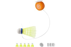 pulunto Elastic Badminton Trainer Set Portable Badminton Practice Equipment Badminton Training Tool Badminton Single Training Kit Rebound Practice Aid