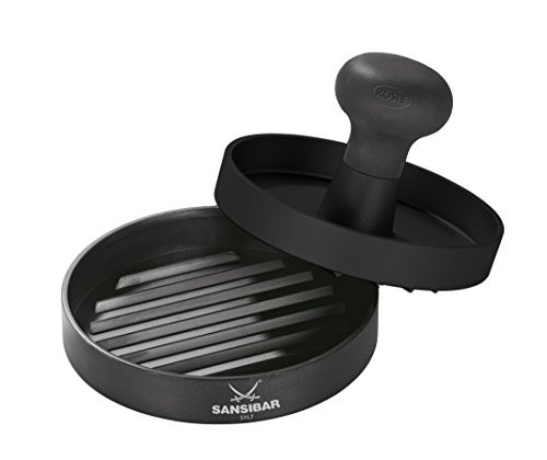 Rösle 43473 Burgerpresse Sansibar, schwarz, 11,5 x 11,5 x 8 cm