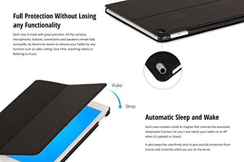 Forefront Cases® Neue Leder Hülle / Tasche / Case / Cover für Sony Xperia Z4 Tablet-PC (25,6 cm 10,1 zoll) SGP771 (Juni 2015) – Rundum-Geräteschutz und intelligente Auto-Sleep-Wake-Funktion mit 3-JAHRES-GARANTIE VON FOREFRONT CASES – inkl. Eingabestift und Displayschutz - 6