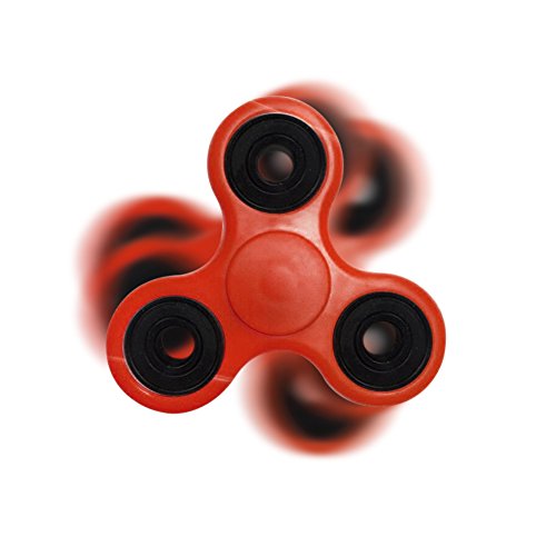 Tri Fidget Hand Finger Spinner Stress Reducer Anxiety Relief Tools for Whole Age Section, 6 Colours (Red)