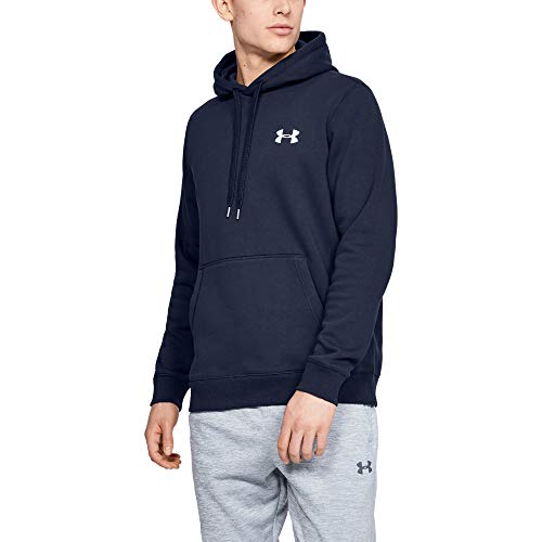 Under Armour Rival Fitted Pull Over Sudadera, Hombre, Azul (Midnight Navy/White 410), L