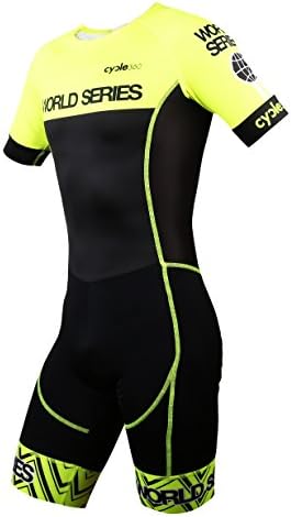 One Piece Triathlon Competition suit – Fetri half sleeve– Khanty Triathlon Model, Neon Yellow – Size M