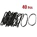 SODIAL(R) 40 Pieces Black Elastic Rubber Band Hair Tie Ponytail Holders