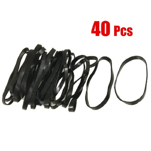 SODIAL(R) 40 Pieces Black Elastic Rubber Band Hair Tie Ponytail Holders
