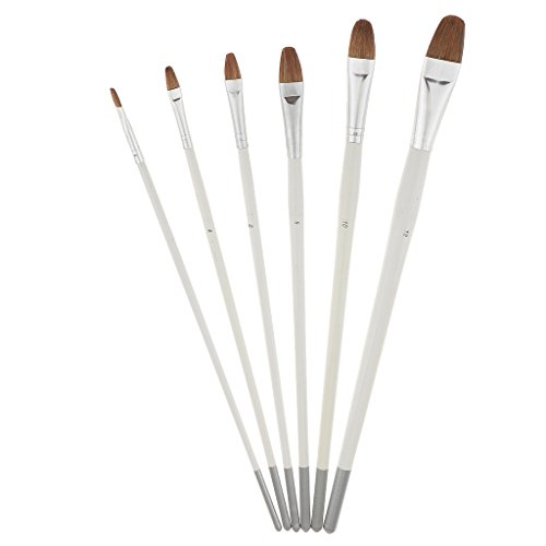 Gazechimp 6er Malerei Pinsel Kunst Pinsel Set Acryl Malen Bürsten für Künstler Ölgemälde
