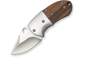 MARTINEZ ALBAINOX AB Navaja EDC para Bolsillo con Hoja de Acero Inoxidable de 5 cm y empuñadura de Madera para Caza, Pesca, Camping, Outdoor, Supervivencia y Bushcraft