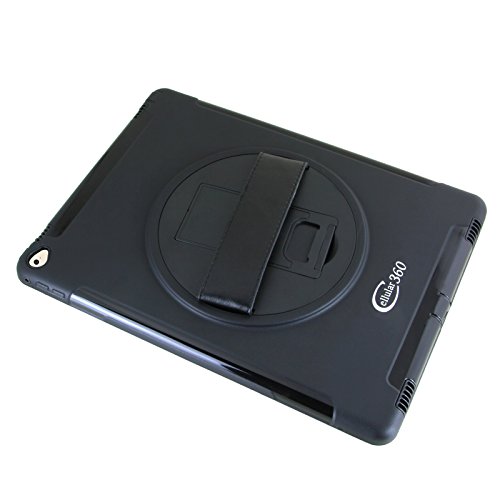 Cellular360 Apple iPad Pro 12.9 (2015) Hülle,schmutz- und stoßfest, 360 drehbare Handschlaufe mit integriertem Standfuß (Handheld-Schwarz) - 4