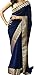 Koroshni Embroidered Blue Georgette Saree With Blouse Material RS.799.00