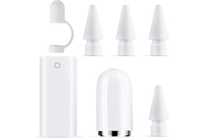 4 st reservspetsar för Apple Pencil 2 och 1 generation, 1 lock, 1 adapter, 1 magnetisk pennkåpa mot förlustkabel, Apple Pencil-spets, Apple Pencil-spets
