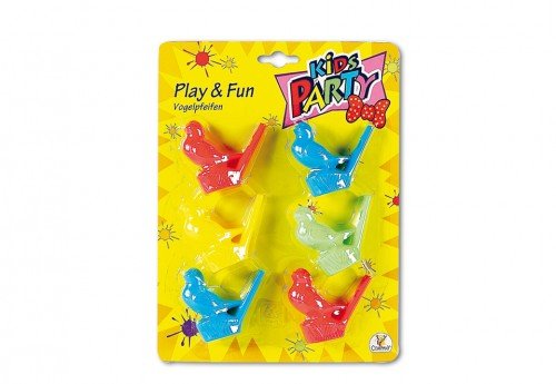 PARTY FUN - Vogelfpfeife, 6 Stück