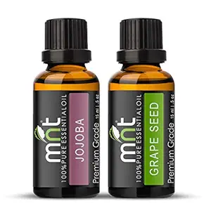 MNT Combo Set of Jojoba Oil and Grapeseed Essential Oil (Each 15ML) Ideal for use in Hair loss, Promotes Hair & Beard Growth, Moisturizes Skin, Health Benefit, Massage