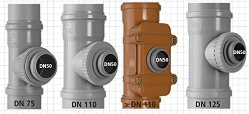 AIRFIT Anschraub-Muffe DN 50- grau- für Kunststoff-Reinigungs-Deckel - 6