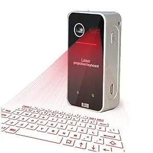 Microware Wireless Bluetooth Projection Virtual Keyboard, Ultra-Portable Full-Size mini projector Laser Virtual Keyboard Mouse Bluetooth for iPhone iPad Galaxy Tab Galaxy Note Android Phone Tablet