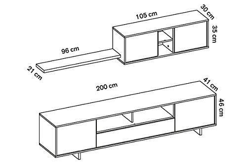 LIQUIDATODO ® - Muebles de salon modernos y baratos en color cambrian/grafito - nordic